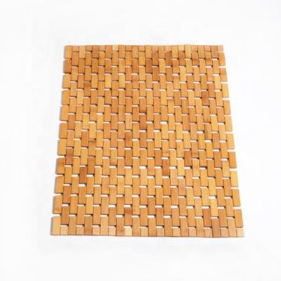 China Eco-friendly Natural Bamboo Anti Slip Bath Mats Waterproof Wooden Bathroom Mat Hotel Non Slip Bamboo Bath Mat for sale