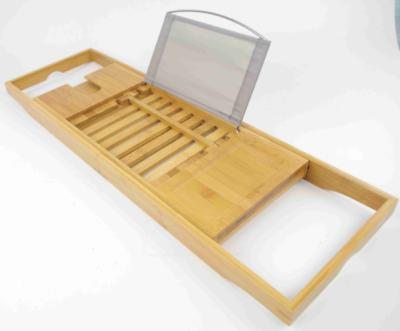 China High Quality Viable Bamboo Wooden Expandable Tub Caddy Bath Factory Wooden Tray for sale