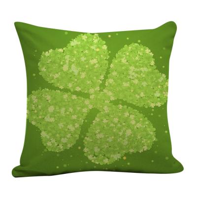 China 2019 Hot Sale St Patricks Day St Patricks Day Clover Gift Pillow Car Non-toxic Office Cushion Canvas Case for Home Decoration for sale