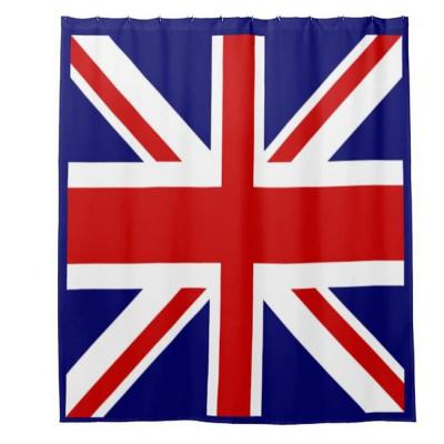 China Sustainable Newcomer Contemporary British American Flag Print Bath Shower Curtain for sale