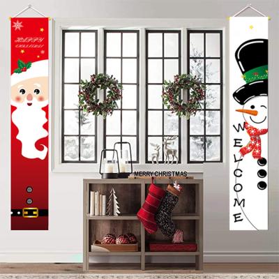 China Custom Hanging 30*180cm Oxford Christmas Couplet For Door Porch Decoration for sale