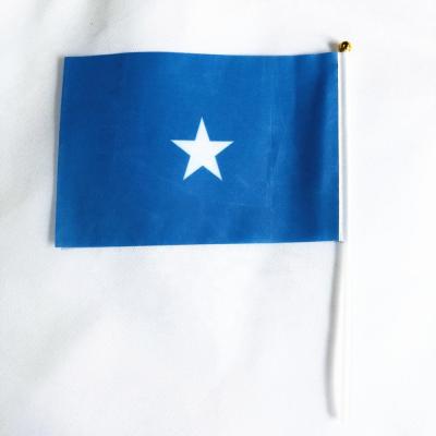 China Factory Price Hanging Custom Digital Printing Polyester Somalia Hand Flag With Plastic Pole for sale