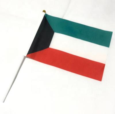 China Custom Polyester Kuwait Country Hand Hanging Waving Car Flags for sale