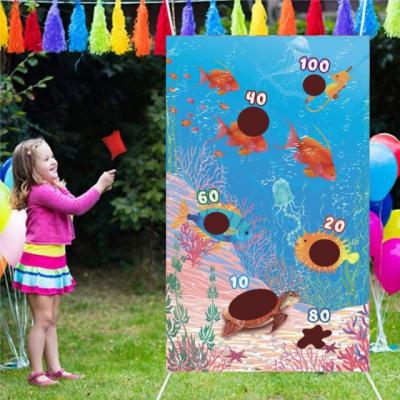 China Eco-Friendly Waterproof Ocean Fish Shark Kids Toss Game Banner Kids Amusement Game Props Family Toy Throwing Flag for sale