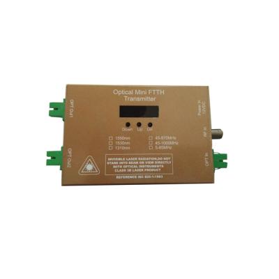 China Original Import Jizhong Mini FTTH SC APC WDM Fiber Optic Transmitter with 1RF in 1 in+ 2optical for sale