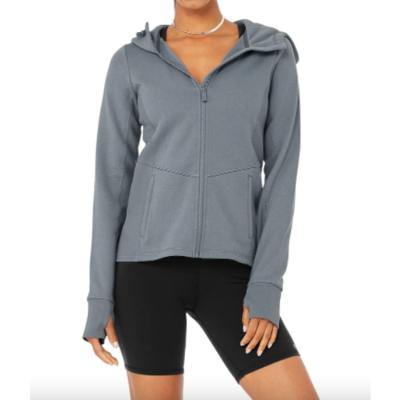 China Anti-Wrinkle New Arrival Women's Yoga Training Zipper Hoodie Ladies Slim Fit Base Zip Hoodie Gym Lift Jacket for sale