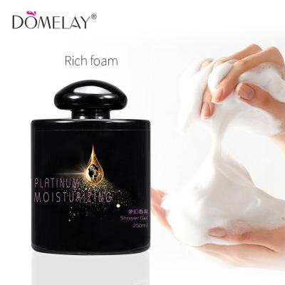 China Moisturizing Domelay Women Luxury Body Wash Shower Gel Customize Bottle Rose Lasting Fragrance Bath Gel for sale