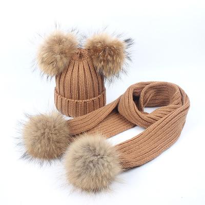 China Wholesale Custom Long Beanie Warm Winter Hat Kids Knit Warm Winter Hat And Scarf Set Baby Scarf for sale