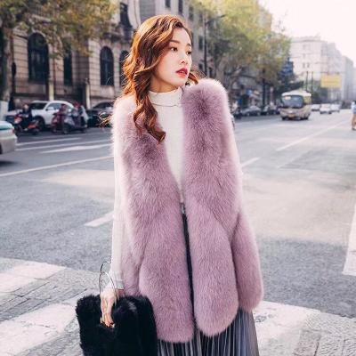 China New Style Breathable Luxury Winter Real Fox Fur Warm Soft Fluffy Vest Long Vest For Women for sale