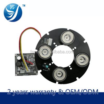 China CCTV Camera Parts 42mil Taiwan Epistar 4 Vandal Proof Array Led Board For 90 Size CCTV Camera With Glsas for sale