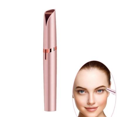 China Stainless Steel Usb Painless Women Electric Epilator Pencil Hair Remover And Eco-Friendly Eyebrow Shaver Eyebrow Trimmer With Led for sale