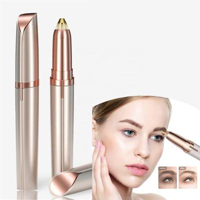 China Stainless Steel USB Rechargeable Painless Eyebrow Pen Portable Electric Eyebrow Trimmer For Women for sale