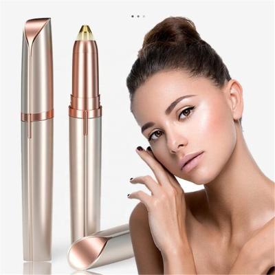 China Painless Rechargeable Electric Eyebrow Shaver Stainless Steel Eyebrow Hair Remover Shaver USB Facial Epilator Pen Kit Eyebrow Trimmer for Women for sale