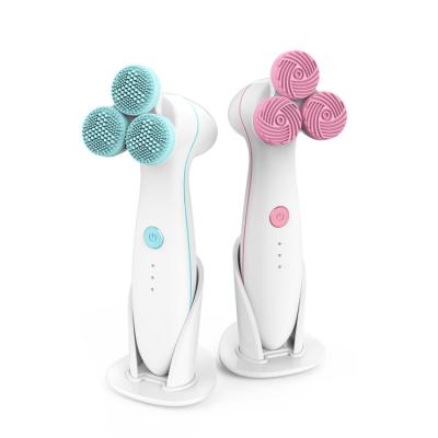 China Hot Selling Smart Cleansing Acne Treatment Smart Massage 3D Massage Machine Detergent Facial Brush Electric Facial Massager for sale