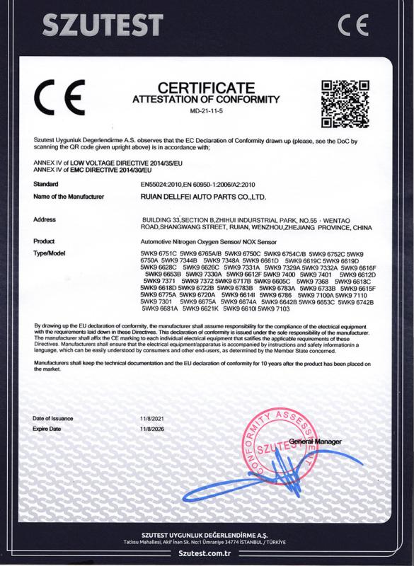 CE - Ruian Dellfei Auto Parts Co.,  Ltd.