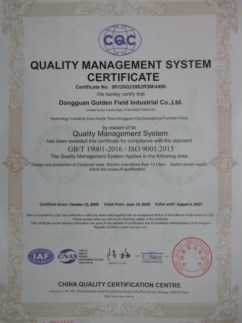 ISO9001 - Dongguan Goldenfield Industrial Co., Ltd.