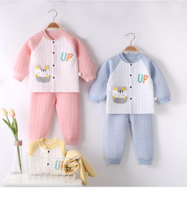 China Children's Cartoon Duck Fish Rabbit Baby Clothes Soft Animal Set Of Three Layers Cotton Breathable Warm Underwear for sale