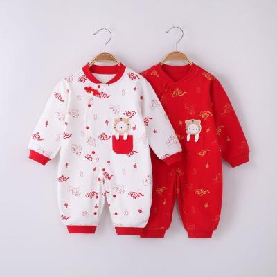 China New Cute Designed Sheer Overalls Tiger Baby Chinese Style Cotton Baby Clothes for sale