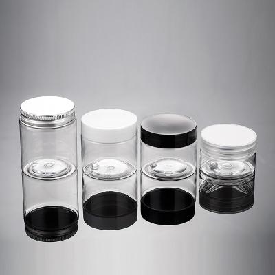 China Custom Plastic Cosmetic Containers With Lids BPA Free Clear Empty Refillable Plastic Jars For Cosmetics Lotions Beauty Products for sale