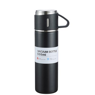 China Wholesale PORTABLE Stainless Steel Vacuum Flask With Cup 17oz/500ml High Quality Double Wall Insulated Water Bottles For Coffee Hot Drink for sale