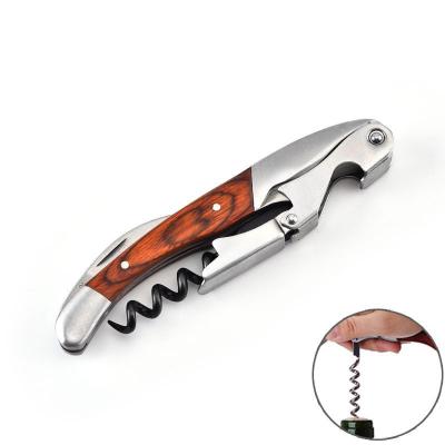 China Viable Wholesale Wine Opener For Bar Restaurant Servers 3 In 1 Handle Professional Wooden Server Corkscrew Wine Key For Bartenders for sale