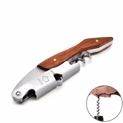 China Viable Popular Amazon Wine Opener for Bar Restaurant Servers 3 in 1 Handle Professional Wooden Server Corkscrew Wine Key for Bartenders for sale