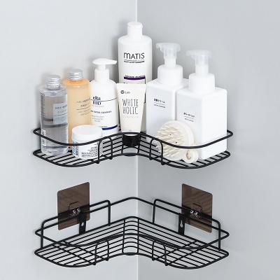 China Sustainable Shower Wall Shelf Iron Kitchen Bathroom Storage Rack Organizer Corner Storage Rack Bathroom Shelf for sale