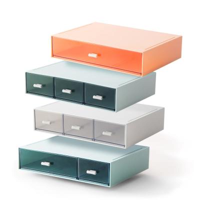 China Home Storage Drawer Sustainable Desktop Storage Box Box Finishing Free Combination Multilayer Stackable Storage Box for sale