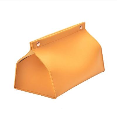 China High Quality Soft PU Tissue Storage Box Storage Convenient Rectangular Leather Tissue Paper Box for sale