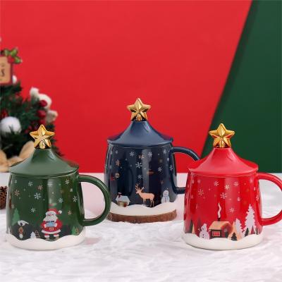 China Viable Christmas China Factory Price Ceramic Christmas Mug Printed Ceramic Mugs Customized Christmas Coffee Milk Ceramic Mug for sale