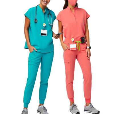 China High Quality Hospital Short Sleeve Scrubs Jogger Style Multicolor Top&pants Women Hospital Uniform Medical Suits Doctor Suits Clothing for sale