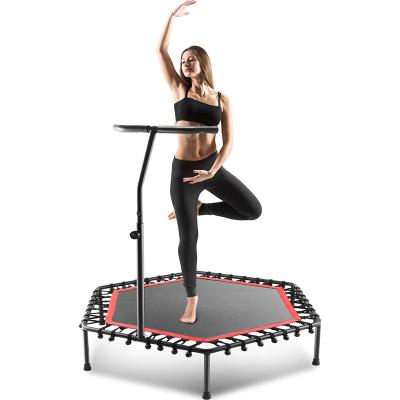 China Without Home Indoor Workout Max Load 150kg 50-Inch Protective Net Garden With Foam Adjustable Handle Foldable Exercise Trampoline for sale