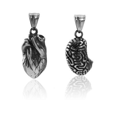 China 2022 newest high quality punk full 3d heart man pendant necklace for sale