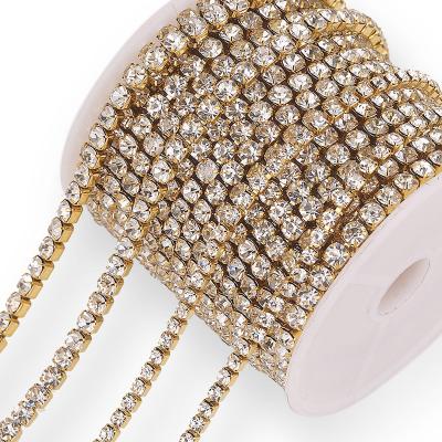 China FASHIONABLE Crystal Rhinestone Cup Chain Wholesale High Quality Crystal For Garment Sterling Silver Close Cup Chain Rhinestone Setting for sale