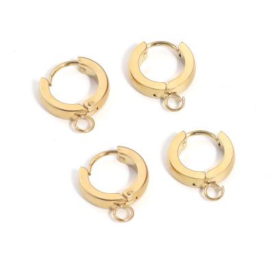 China Fashionable Stainless Steel Gold Earring Hooks with Round Loop Ear Post with Open Jump Ring for DIY Jewelry Components Wholesale for sale