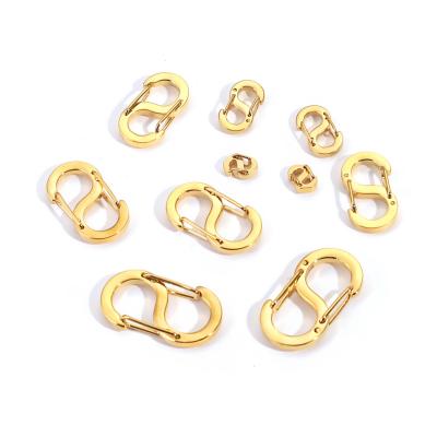 China 4pcs Fashionable Stainless Steel S-type Buckle Snap Hook Carabiner Collars Connectors For Leather Craft Bag Key Ring DIY Jewelry Findings for sale