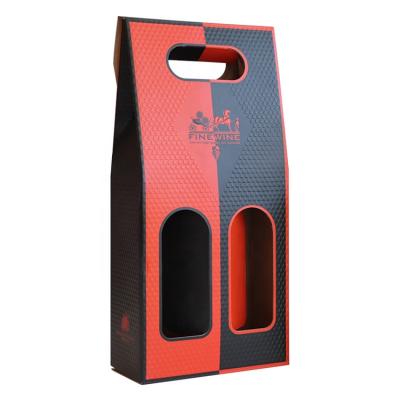 China Recyclable Custom Luxury Gift Boxes Bottle Kraft Cardboard Red Wine Box Packaging for sale