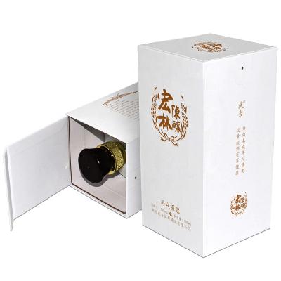 China Recyclable High Grade Red Wine Packing Box Hardcover Book Drawer Paper Box Custom Simple Red Wine Gift Box for sale