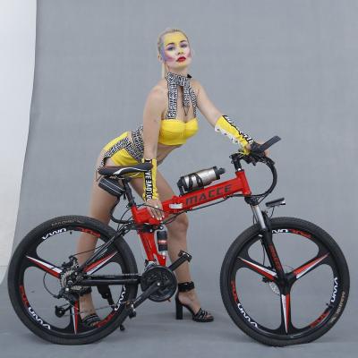 China Hot Design Special Steel Bikes Electric Bike Motorcycle E-mtb Fast Full Suspension For Adult Disc Brake Folding Mountain Bike for sale