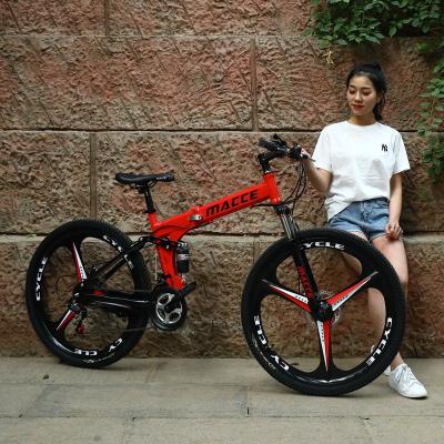 China Hot Selling Good Quality China Factory Taiwan Steel Parts 24/26 Inch 21/24/27 Speed ​​Foldable Carbon Velo Cycling MTB Mountain Bike Bicycle for sale