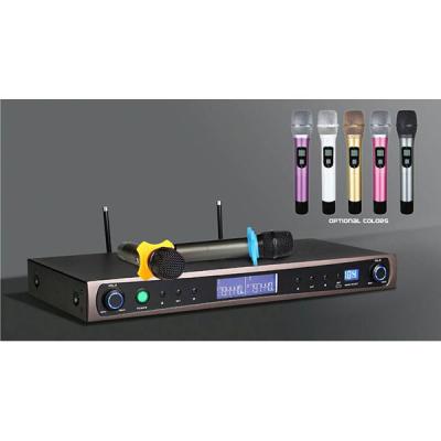 China Professional SA-880 UHF  Dual Channels wireless microphone system  for karaoke and concert for sale