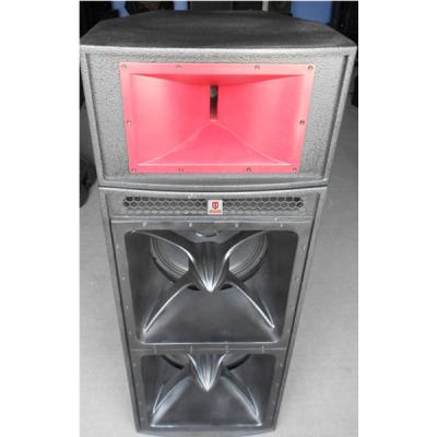 China dual 18'' horn-loaded speaker with 3'' top speaker 1.6 meter height pro audio subwoofer power audio loudspeaker system for sale