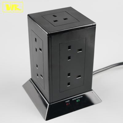 China Sem Residential / General Purpose Noise BS Tower Socket with 13A Fused UK Plug Top Black for sale