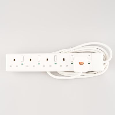 China week UK Type Residential / General Purpose Extension Socket 5 Plug With Switch With Neon for sale