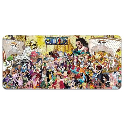 China One Piece Gaming Mouse Pad Anime Luffy Sauron Empress Ace Large Long Thickened Overlock Computer Desk Pad for sale