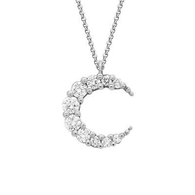 China CLASSIC Hot Selling Moon Diamond Necklace For Female Jewelry Factory 18k/14k Real Gold Pendant for sale