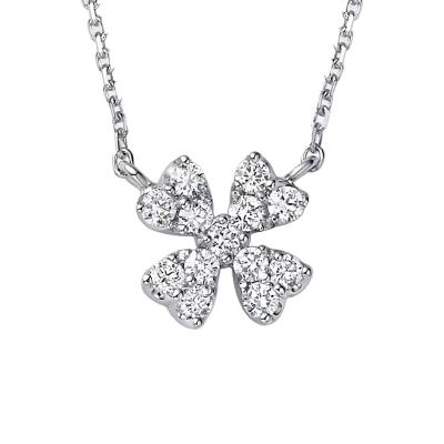 China CLASSIC Hot Selling Gold Diamond Necklace For Female Jewelry Factory Four Leaf Clover 18k/14k Real Pendant for sale