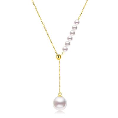 China Hot Selling Tassels OEM/ODM Supplier 18K/14K Gold Seawater Real Pearl Pendant Necklace Jewelry For Women for sale