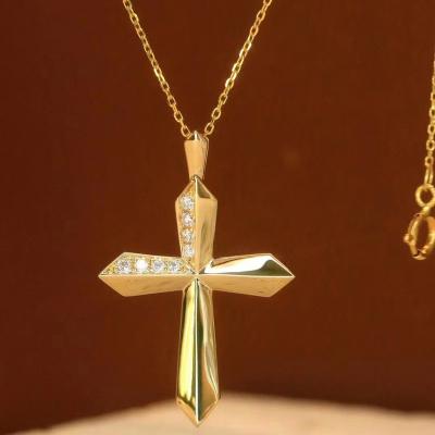 China Best OEM/ODM Selling Custom Hip Hop 18K Diamond Cross Necklace Hip Hop Jewelry From Hiphop Supplier for sale