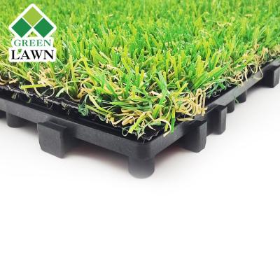 China Easy To Install 2022 Made In China Cheap Artificial Turf Tiles Interlocking Indoor Garden for sale